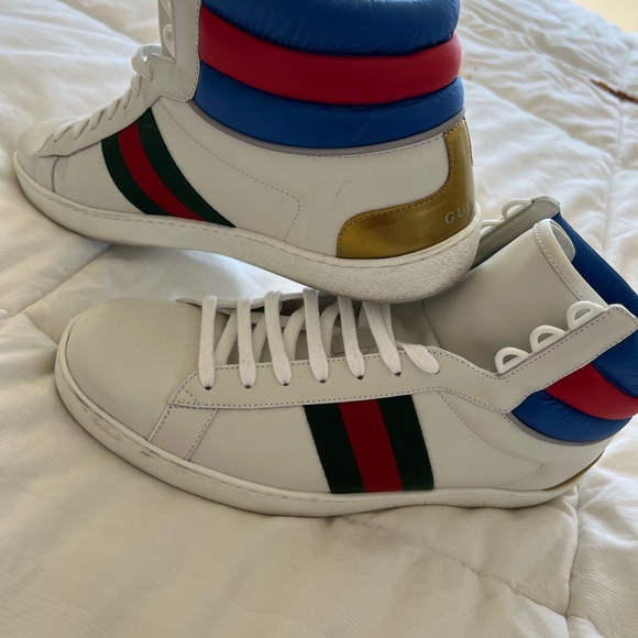Gucci Men Hightop Sneakerser Authentic w/ dust and box US size 10.5 - Picture 2 of 3